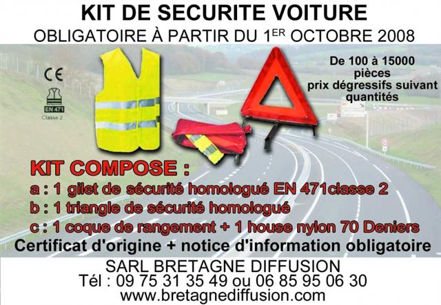 grossiste destockage Vend lots de 3000 kits de sécurité