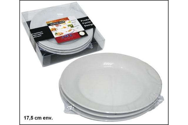 grossiste destockage BOÎTE DE 3 ASSIETTES DE TABLE EN PORCELAINE