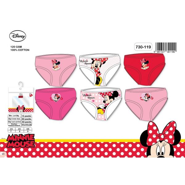 grossiste destockage Lot de 3 Culottes Minnie
