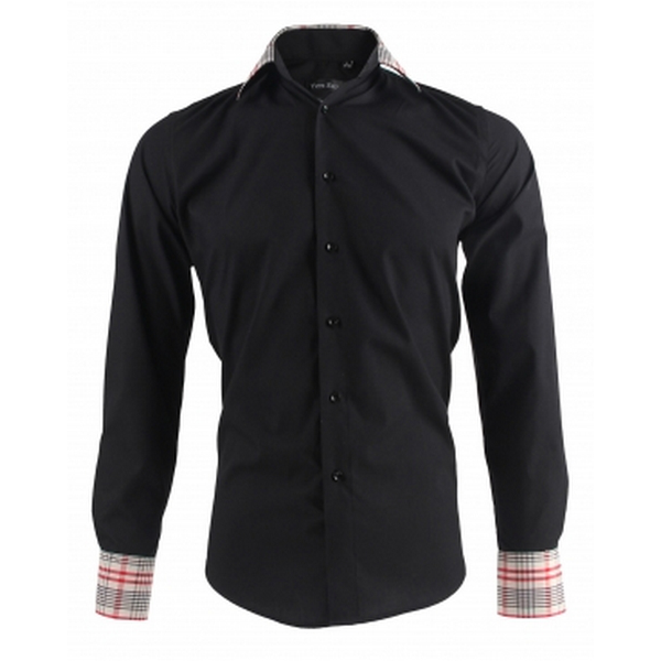 grossiste destockage Chemise Noir Tartan  7.40€ H.T